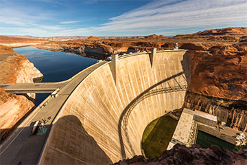 View of the hoover dam from above